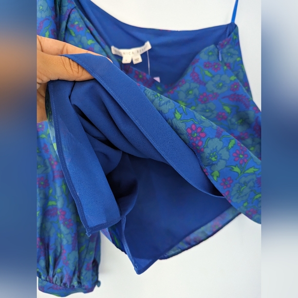 Veronica Beard Lyric One-Shoulder Top Cobalt Multi size 6 - Picture 6 of 10
